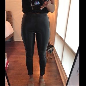 H&M Black Faux Leather Leggings